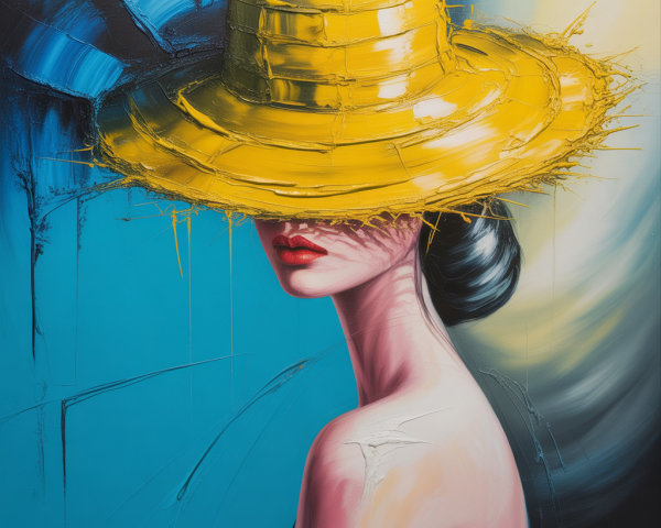 Portrait of a Woman in a Yellow Straw Hat
