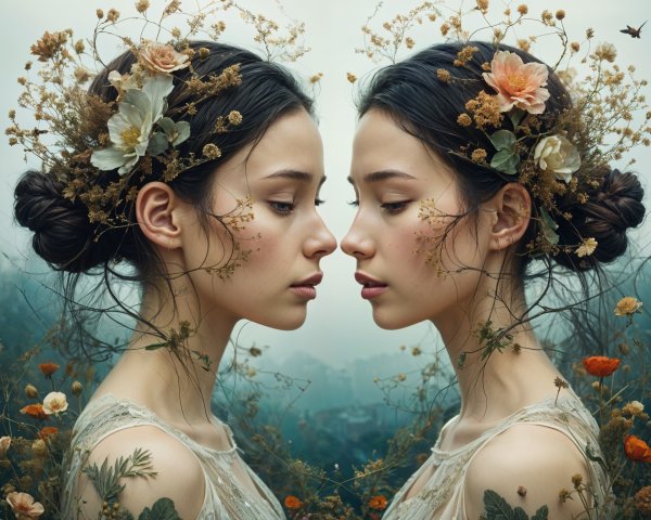 Ethereal Portrait of a Young Woman in Nature