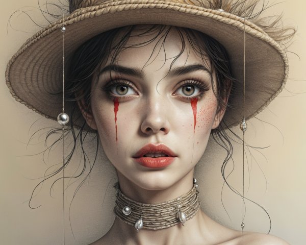 Portrait of a Young Woman with Expressive Features