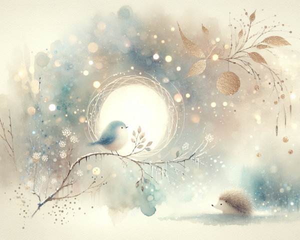 Whimsical Illustration of Pastel Colors and Nature