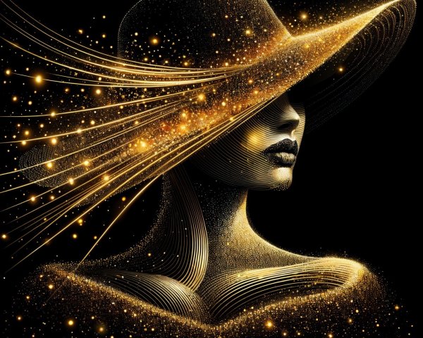Stylized Silhouette of Woman in Elegant Hat Design