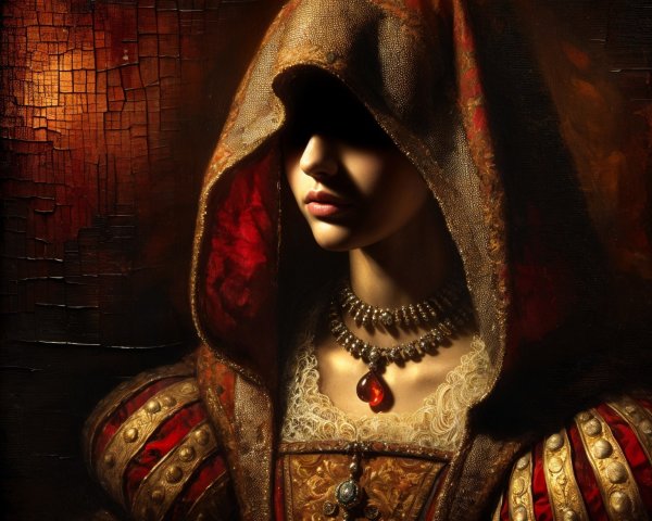 Portrait of a Woman in a Hooded Garment