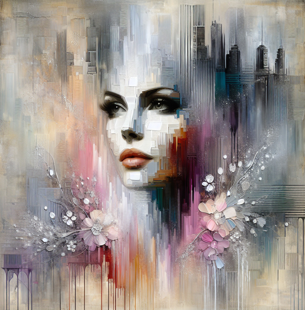 Portrait of a Woman with Abstract Pastel Background