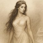 Full-body portrait of a young woman in a slip dress