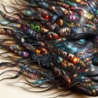 Intricate Woman's Face Made of Film Stills