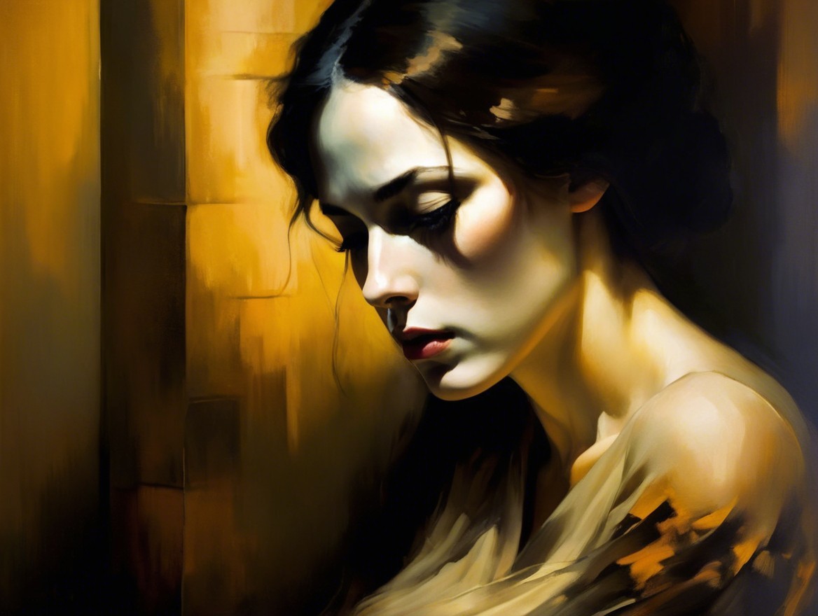 Contemplative Woman in Warm Golden Light