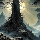 Serene Landscape with Silhouette by Tranquil Water
