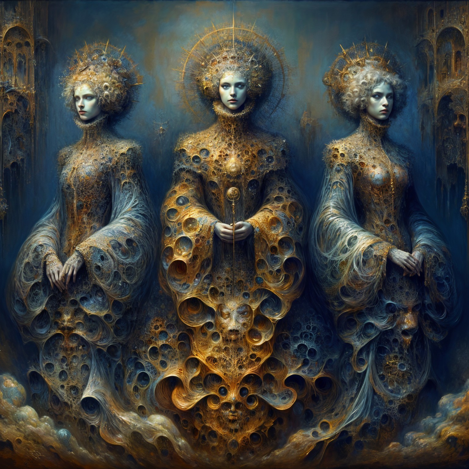 Ethereal Figures in Surreal Dreamlike Landscape