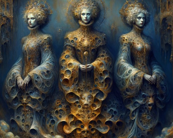 Ethereal Figures in Surreal Dreamlike Landscape