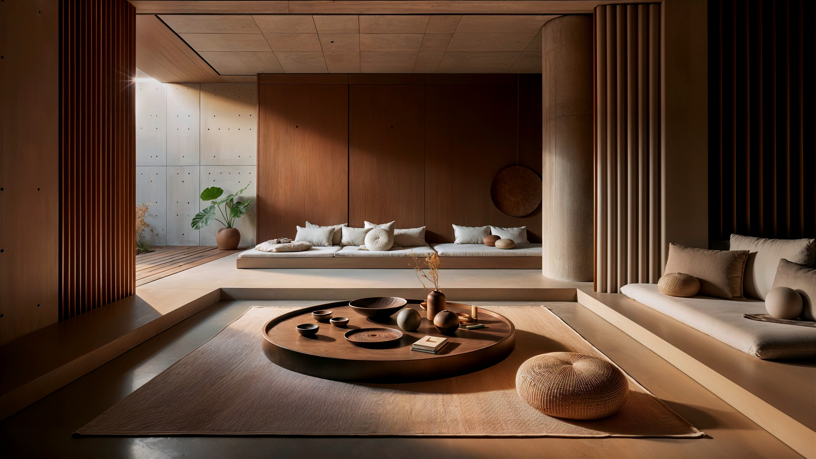 Modern Interior with Warm Wood and Minimalist Design