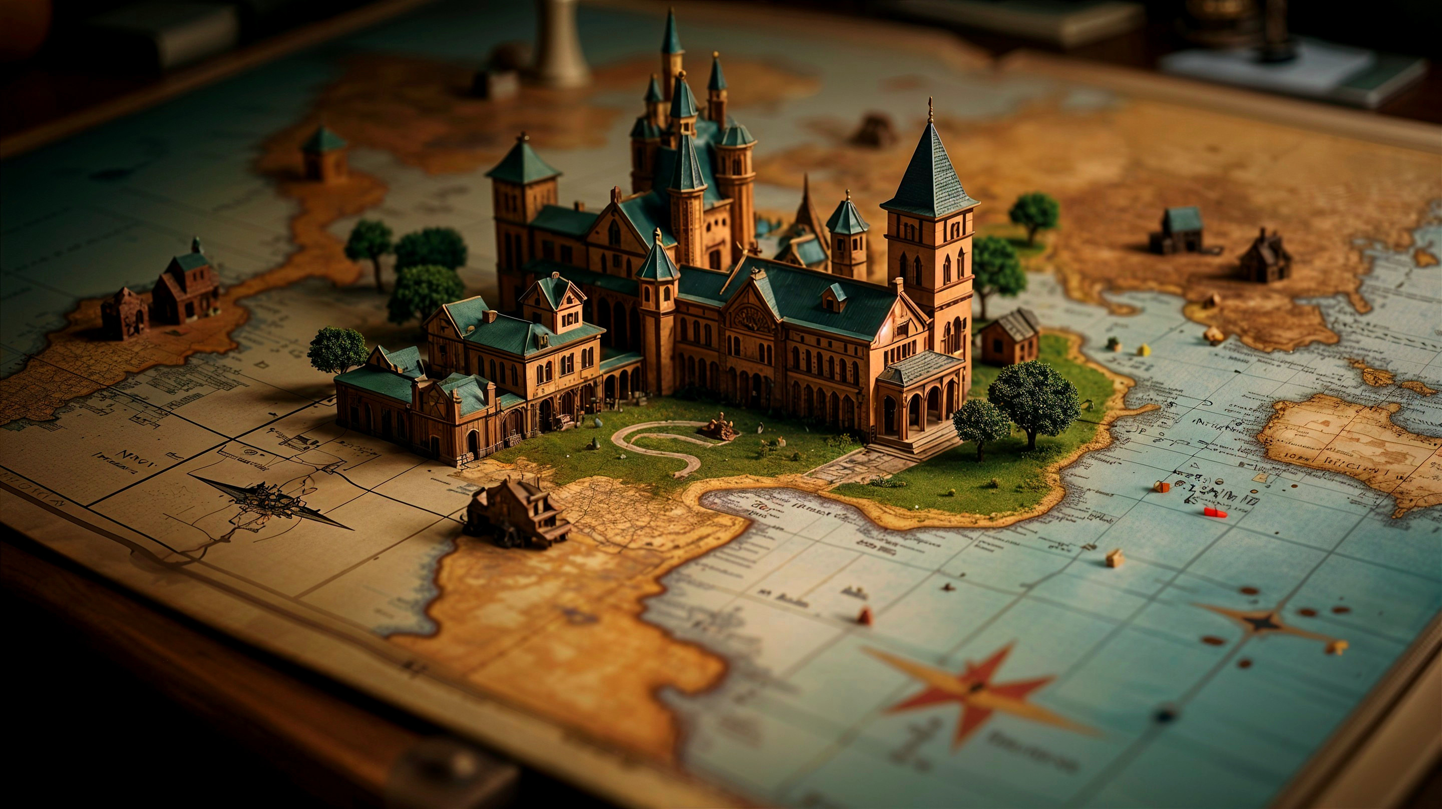 Three-Dimensional Castle Model with Detailed Map