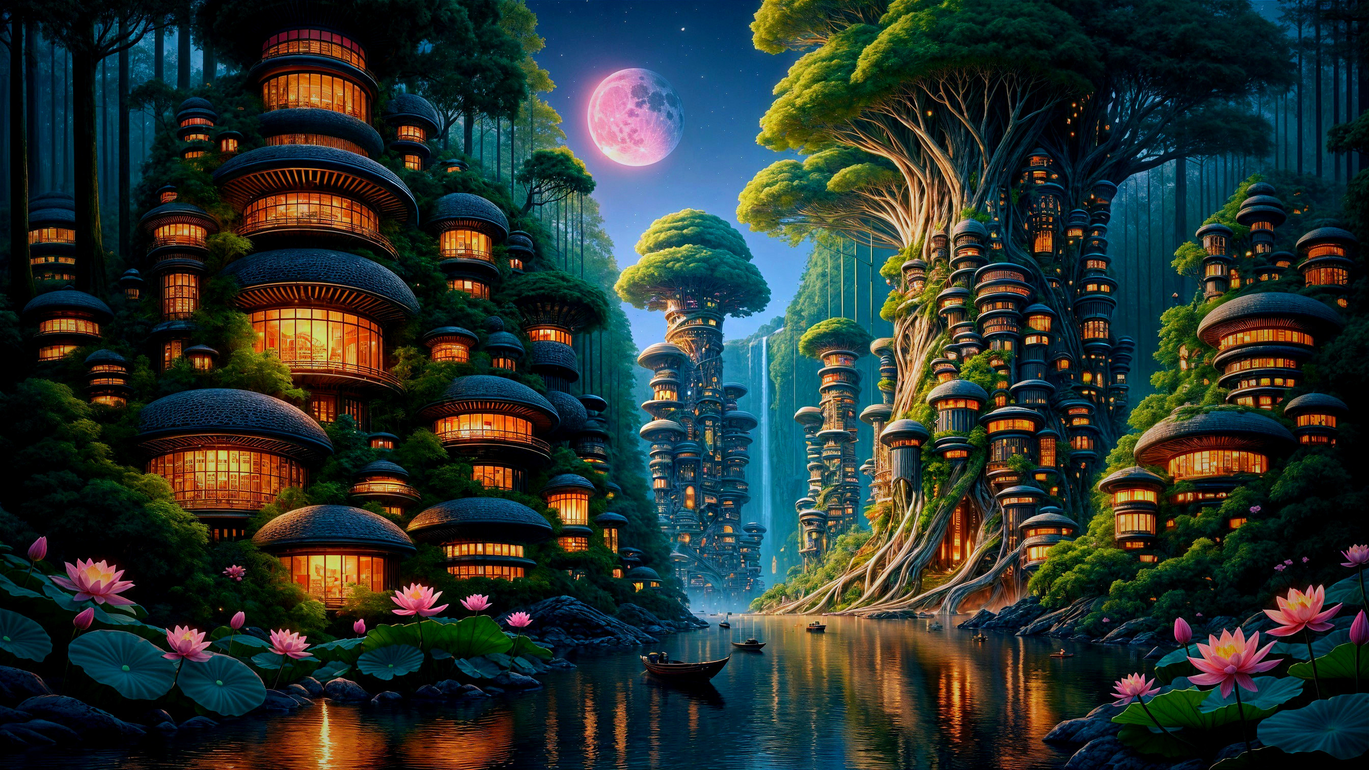 Tranquil River in a Mystical Forest Setting