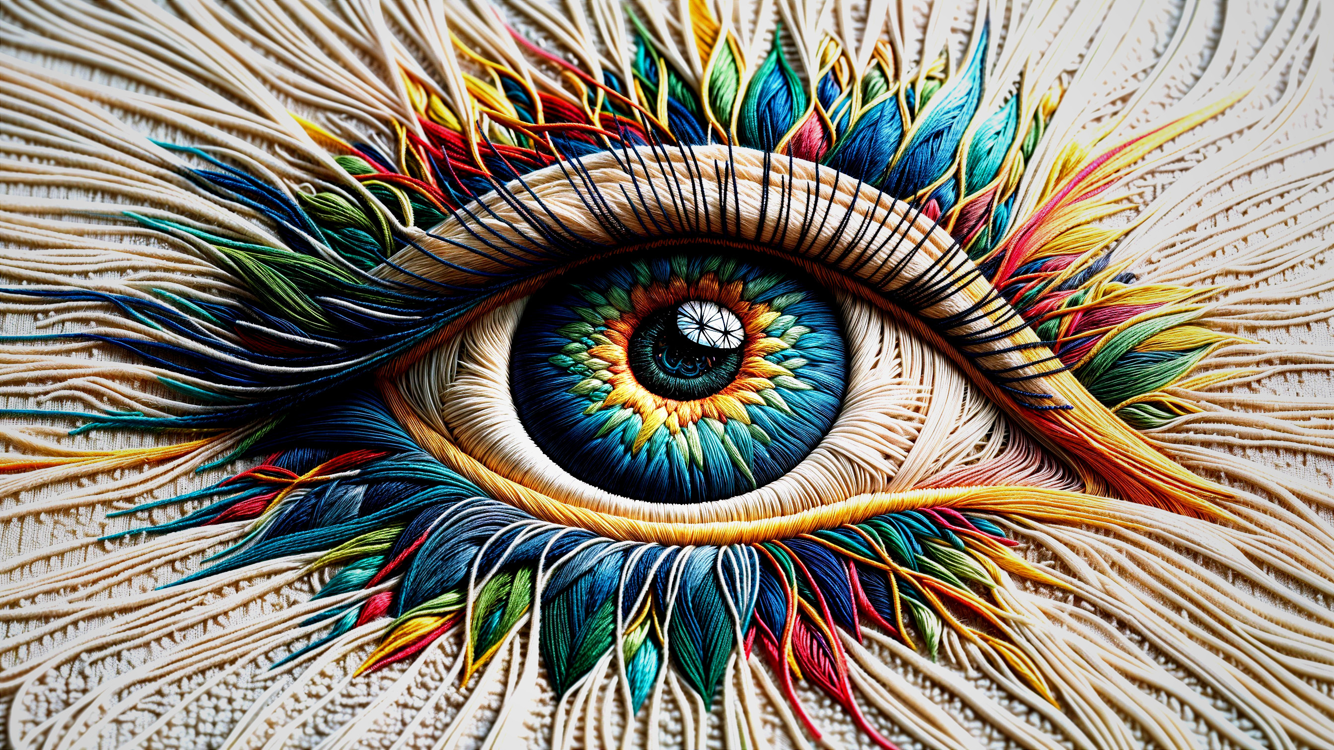 Intricate Eye Design with Vibrant Colors and Patterns
