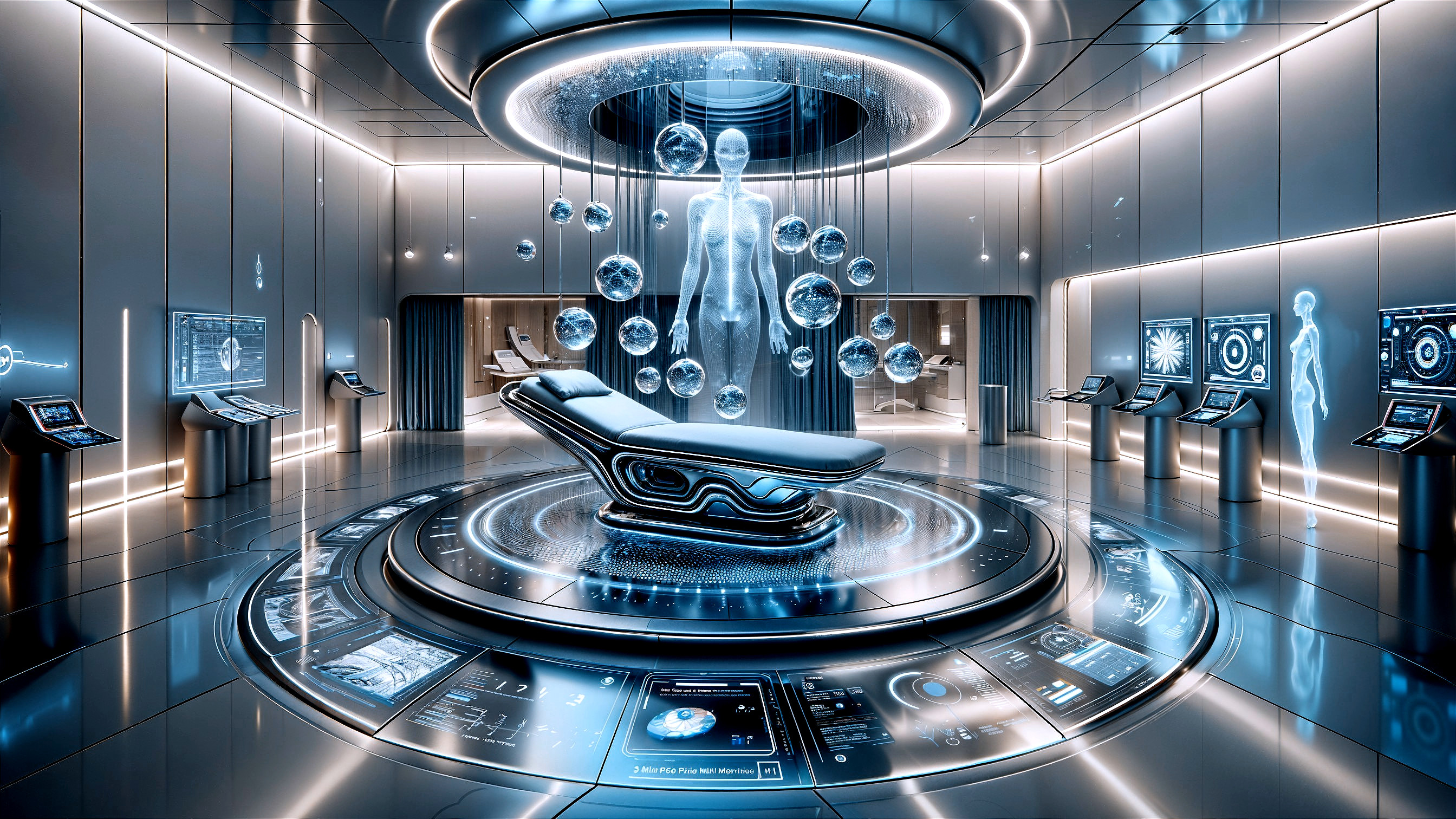 Futuristic Medical Facility with High-Tech Design