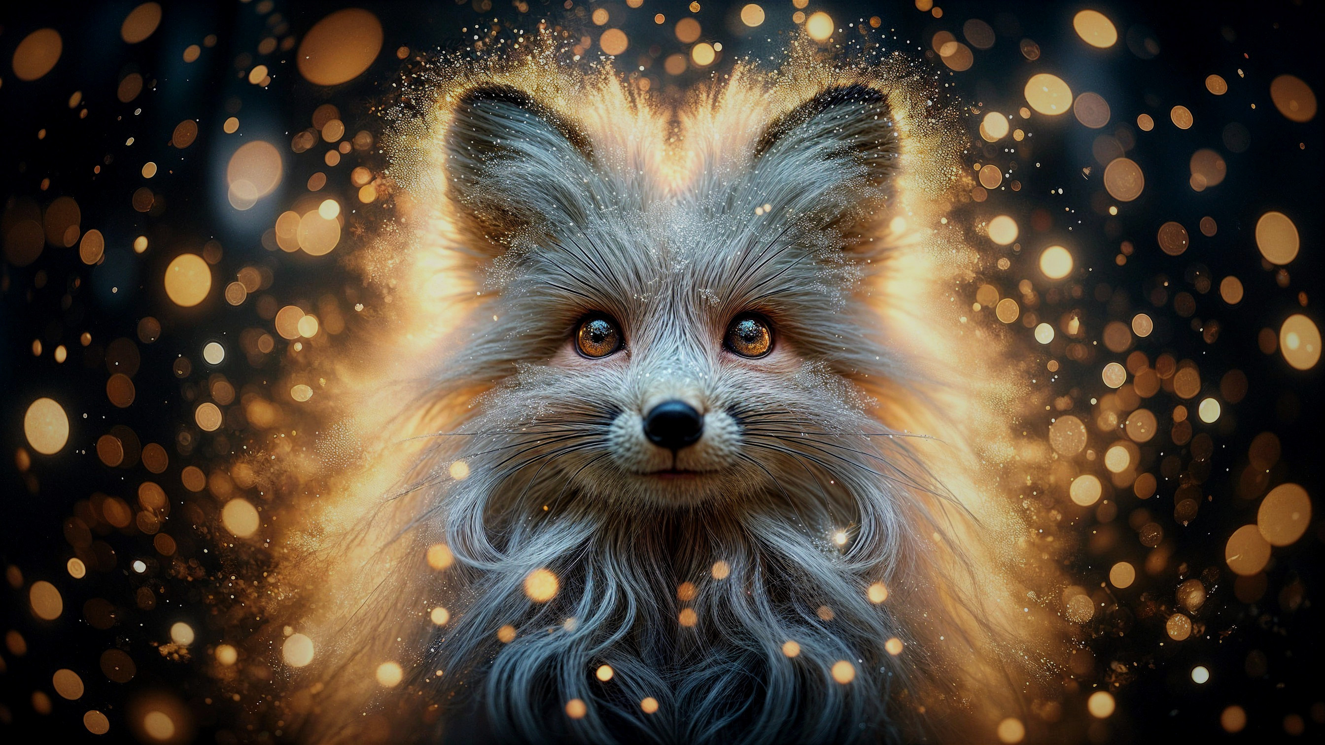 Whimsical Fox with Luminous Mane in Magical Setting