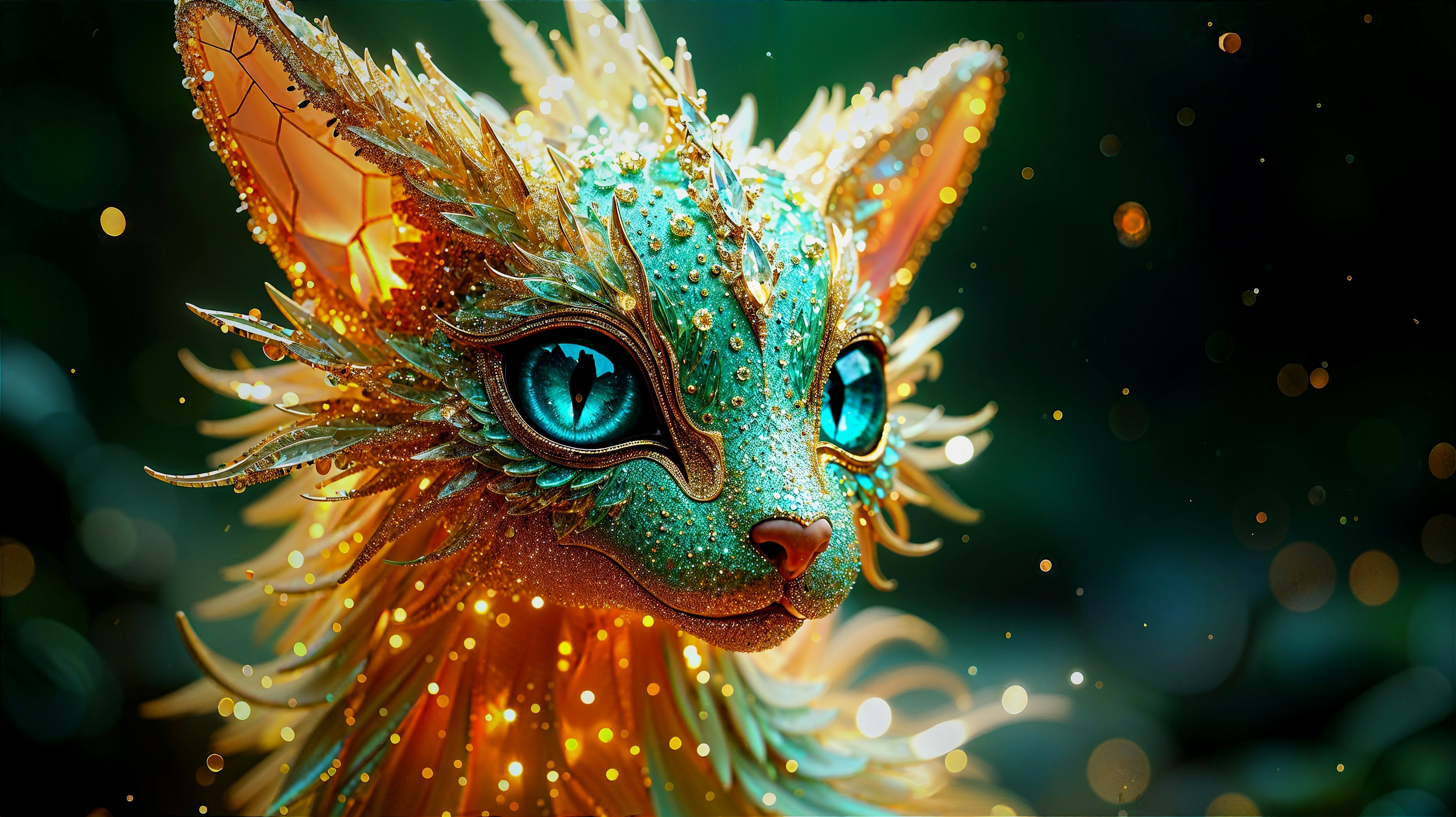 Vibrant Fantastical Creature in a Mystical Setting