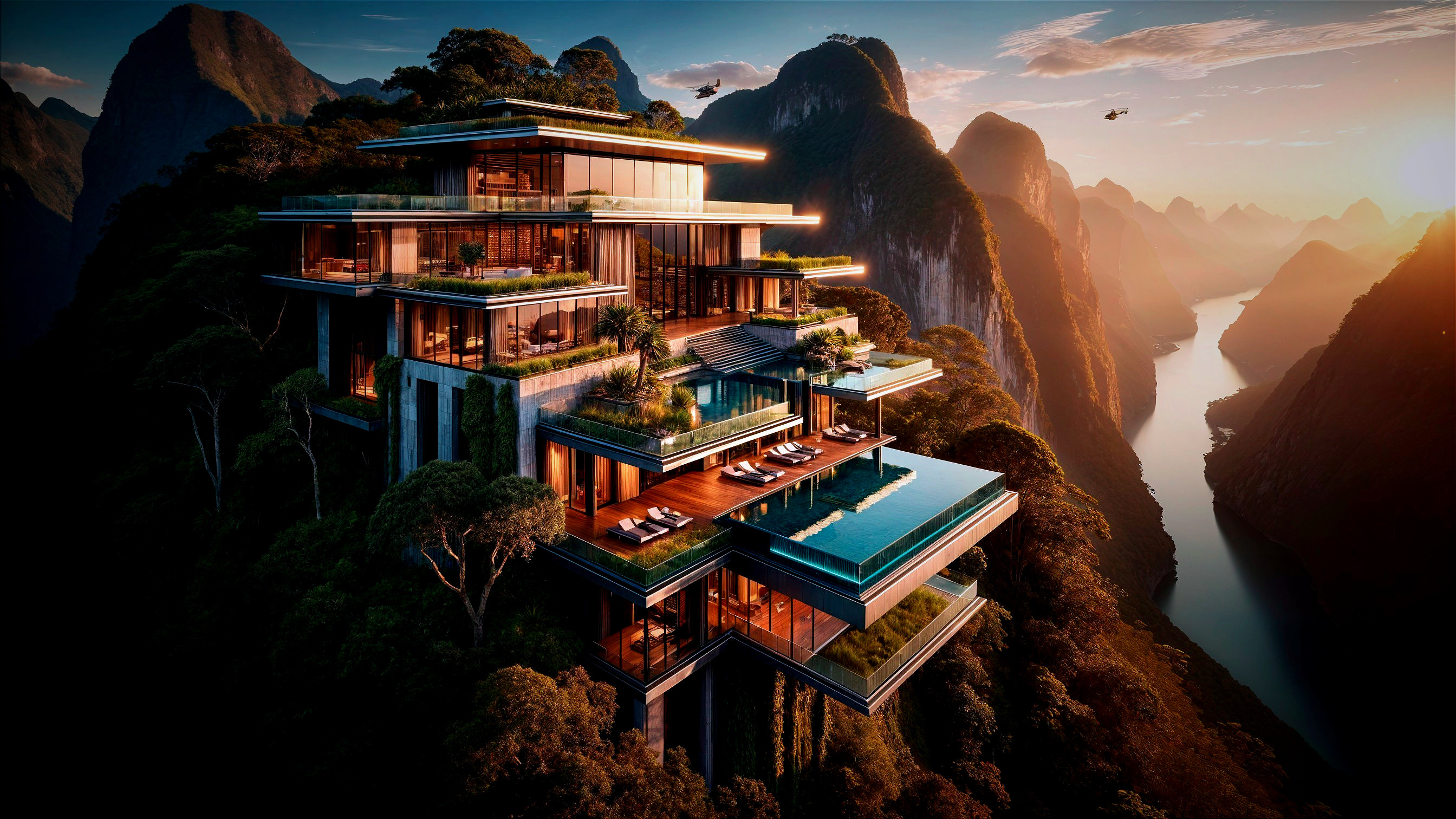 Luxurious Multi-Level Villa with Infinity Pool and Views