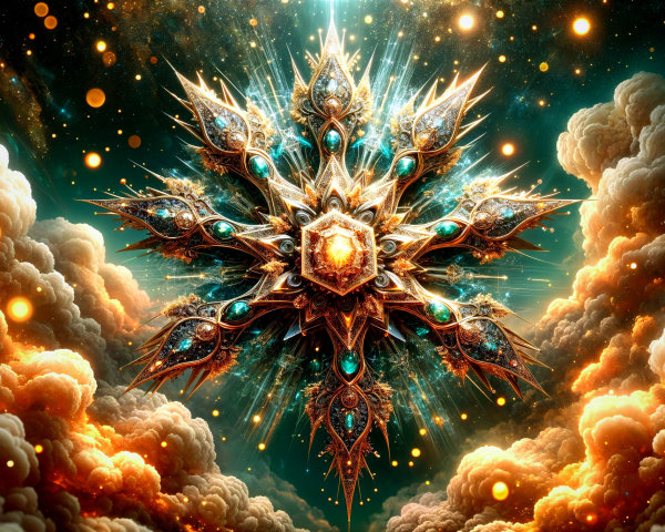 Fantasy Digital Painting of a Glowing Golden Star