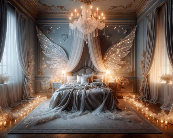 Luxurious Bedroom with Elegant Decor and Soft Lighting