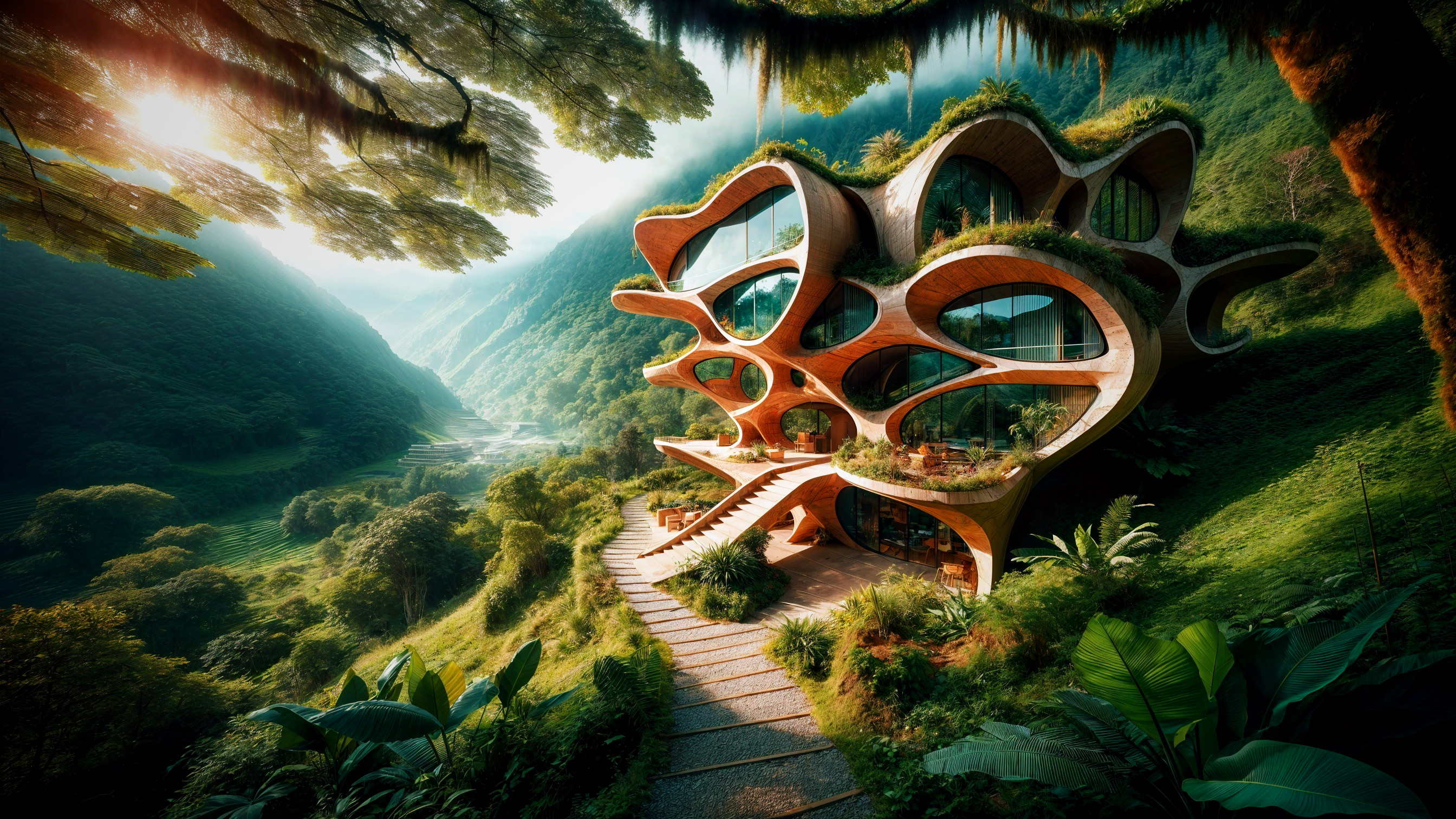 Futuristic House Design in a Lush Natural Landscape