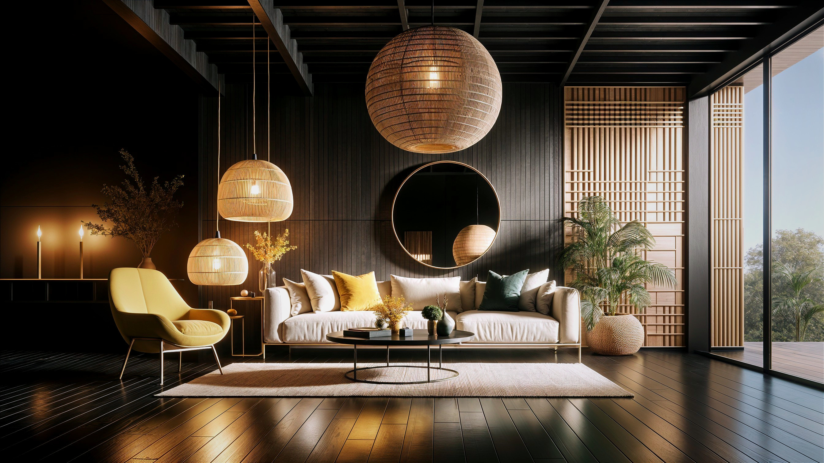 Cozy Modern Living Room with Elegant Decor Elements