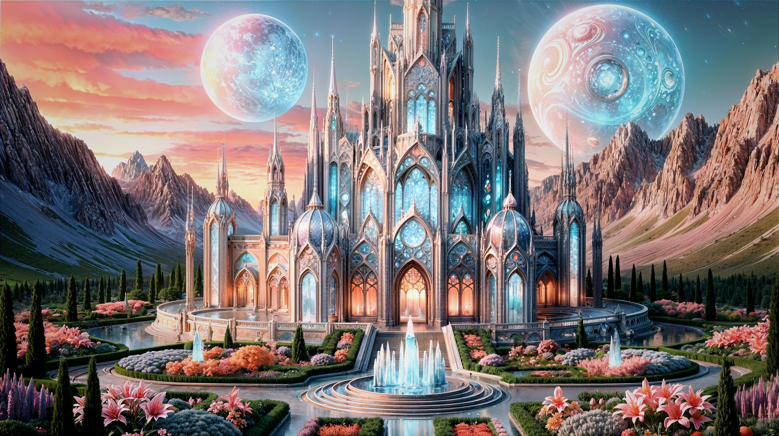 Fantasy Landscape with Crystal Palace and Gardens
