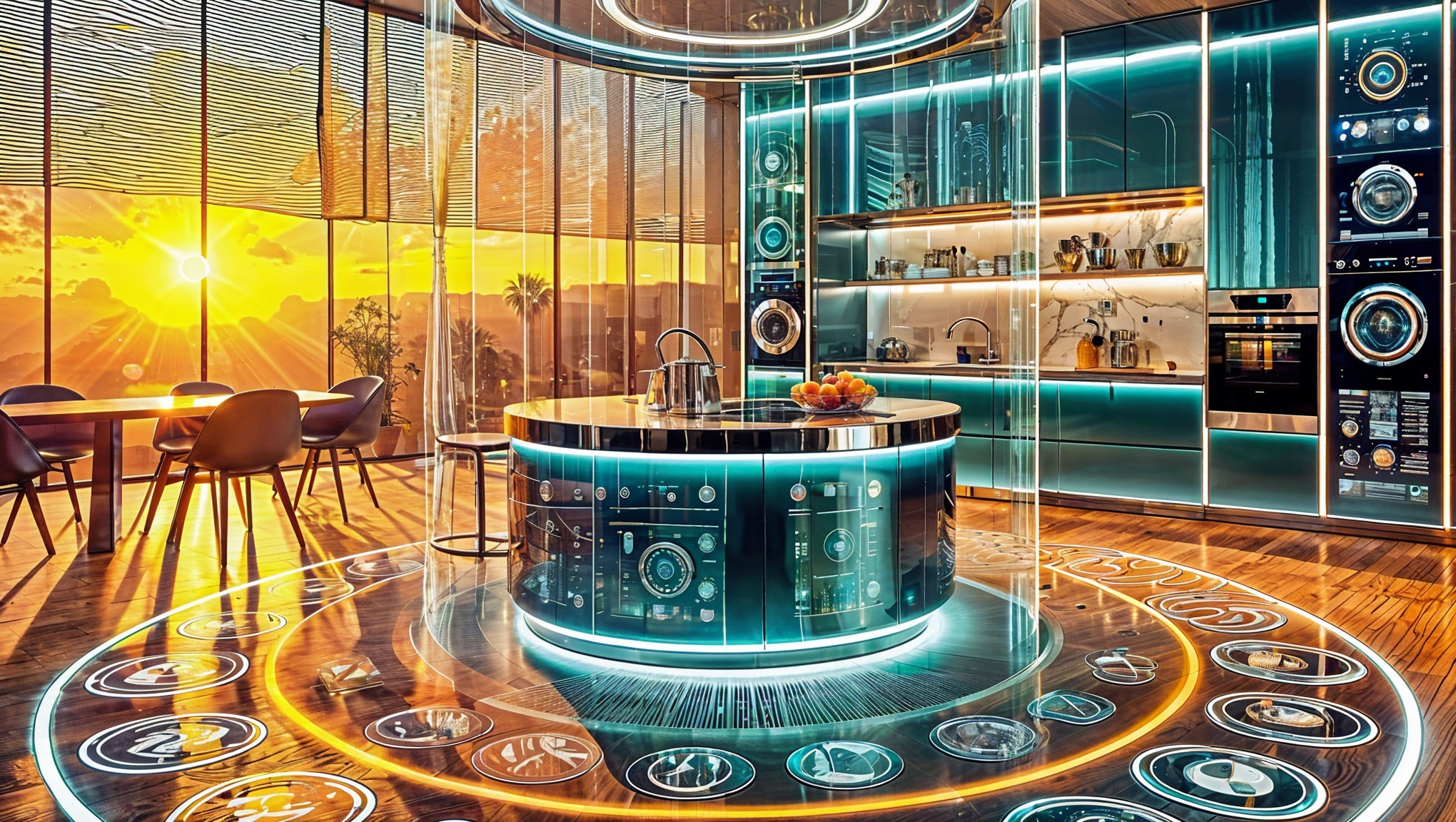 Modern Kitchen Design with Central Island and Sunlight