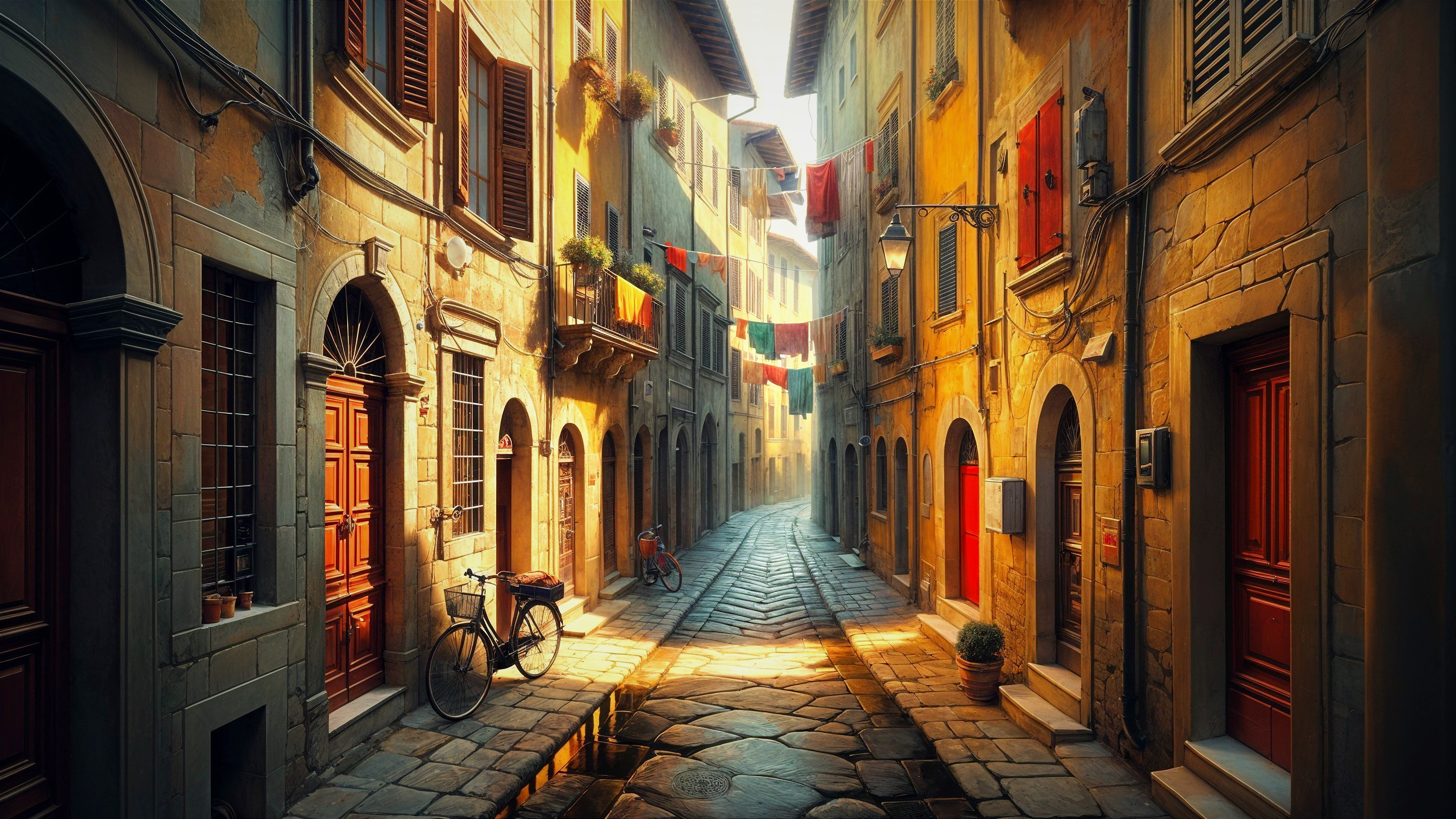 Charming Cobblestone Street in Picturesque Old Town