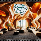 Cozy Modern Interior with Organic Shapes and Light