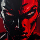 Bold Portrait of a Fierce Character with Color Contrast