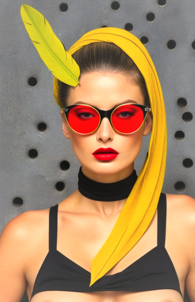 Portrait of a Woman in Bold Colors and Textured Background