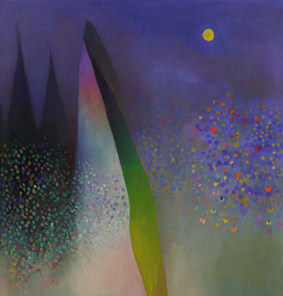 Dreamlike Landscape with Abstract Shapes and Colors