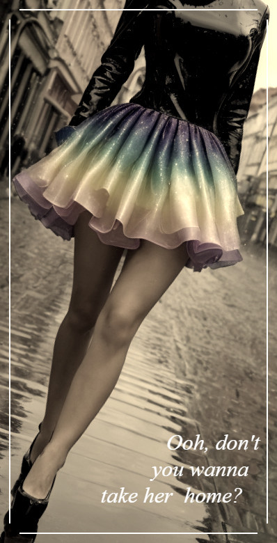 Chic Fashion on Wet Cobblestone Street at Dusk