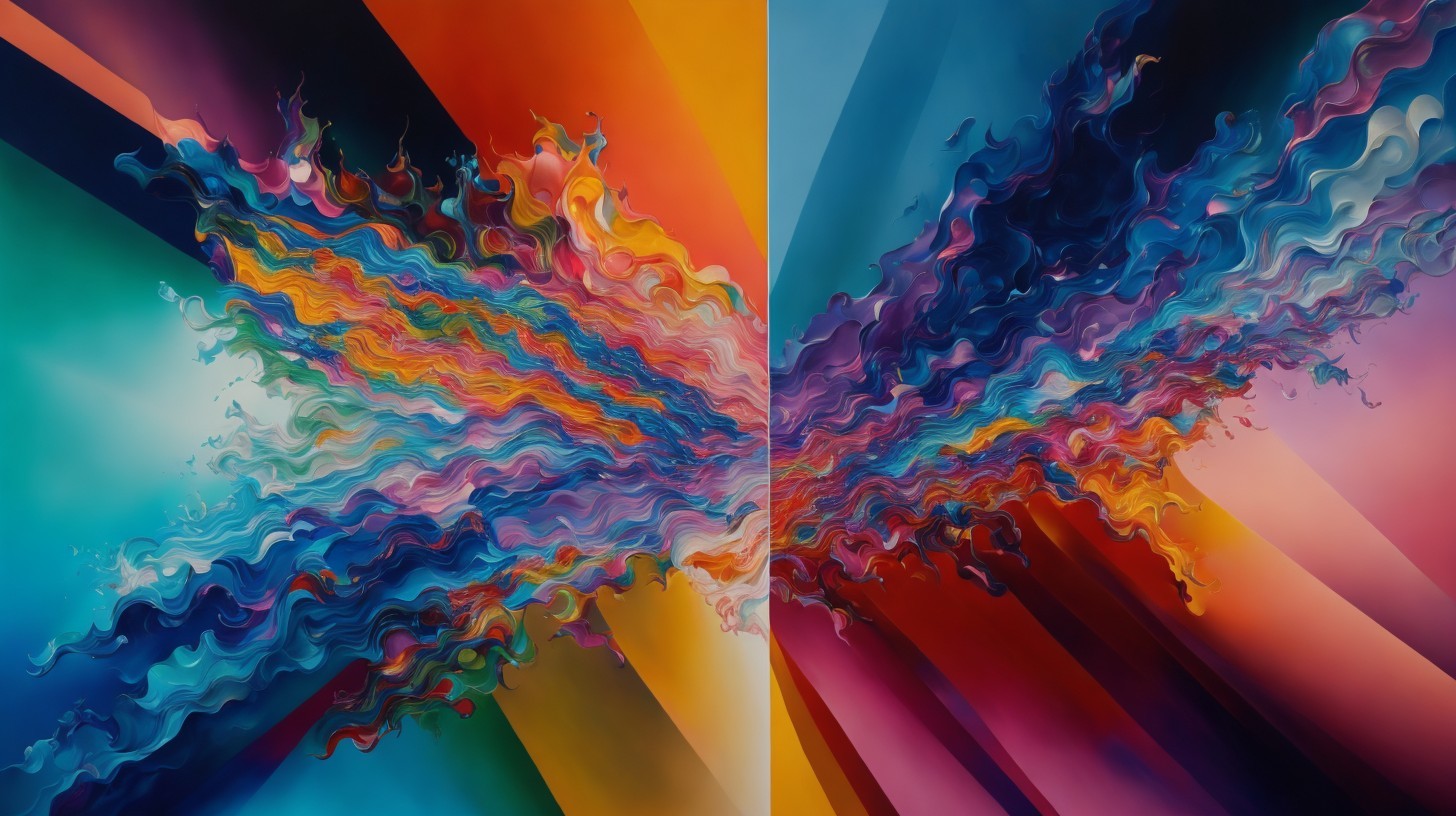 Abstract Artwork with Vibrant Color Swirls and Lines