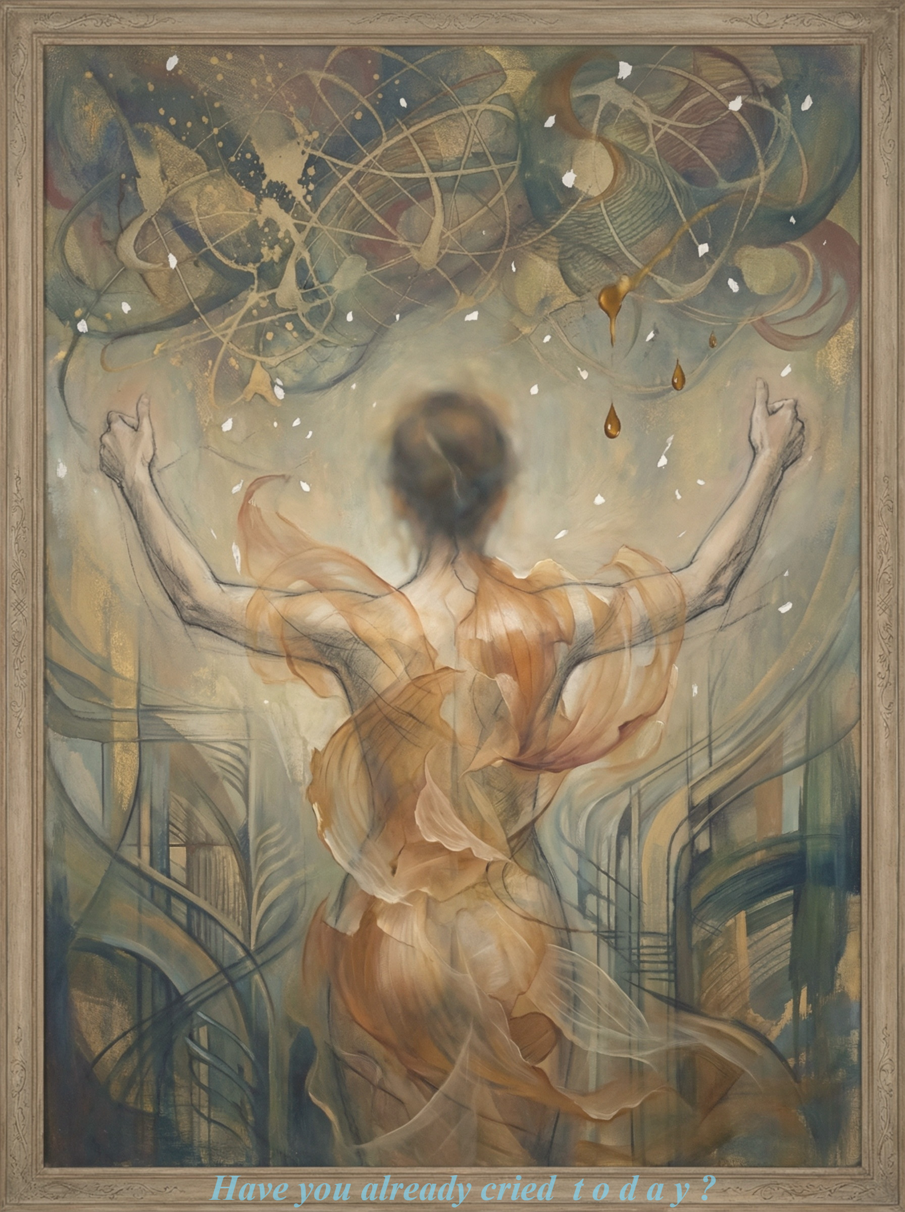 Surrealist Painting with Ethereal Atmosphere and Gesture