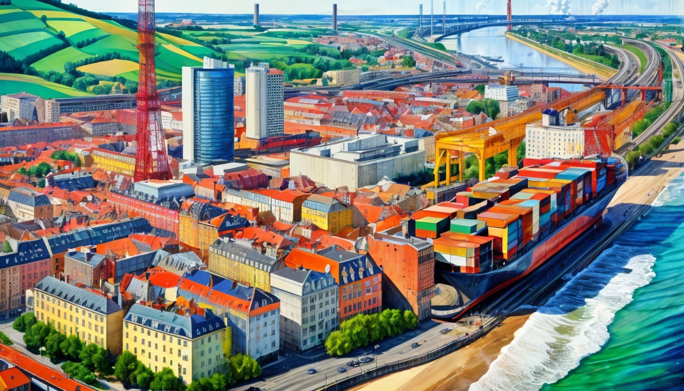 Vibrant Aerial View of a Multicolored Cityscape