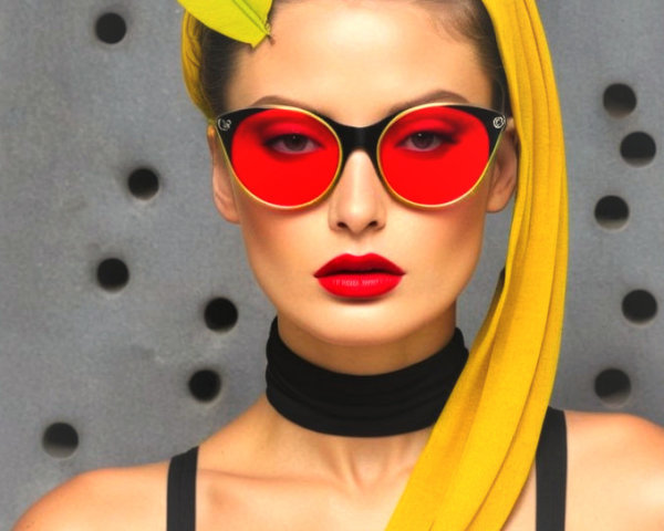 Portrait of a Woman in Bold Colors and Textured Background