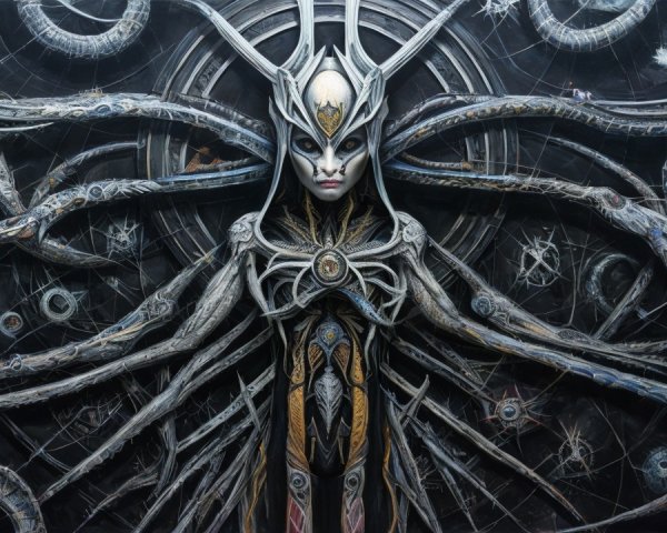 Dark Sci-Fi Cosmic Horror with Alien Humanoid Entity