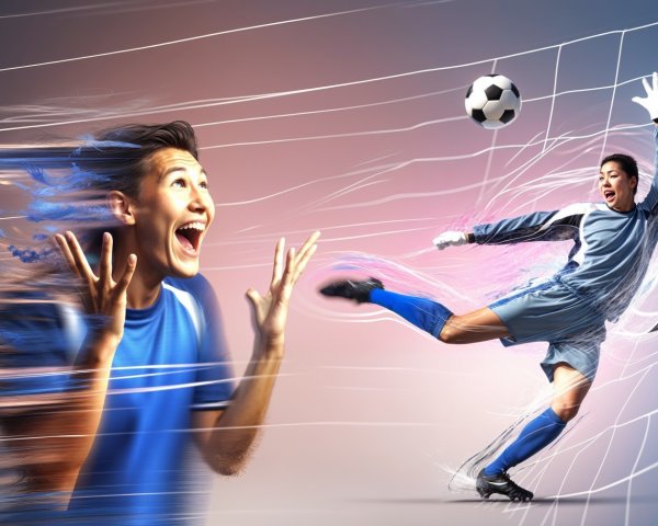 Dynamic Soccer Scene with Goalkeeper's Powerful Save