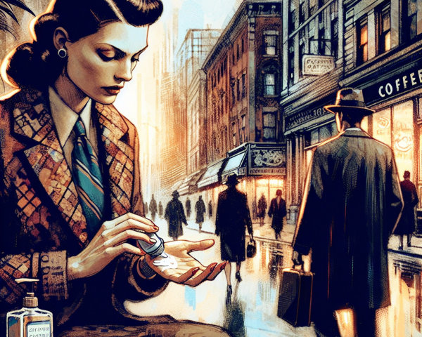 Vintage Fashion Scene on a City Street