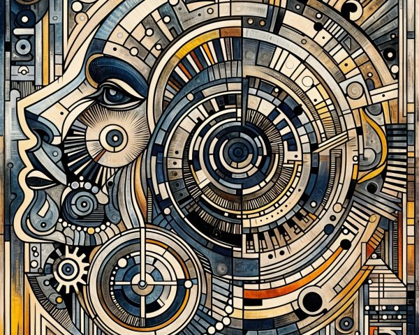 Abstract Composition of Geometric Shapes and Patterns