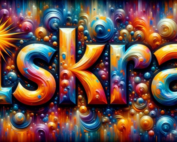 Bold Multicolored 3D Letters of "Iskra" Design