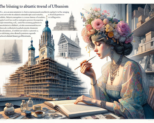 Woman in Historical Attire Writing with Architecture Behind