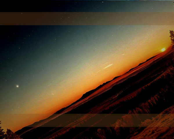 Twilight Landscape with Moon and Glowing Horizon