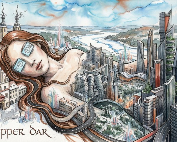 Fantasy Watercolor of Goddess Across Diverse Landscapes