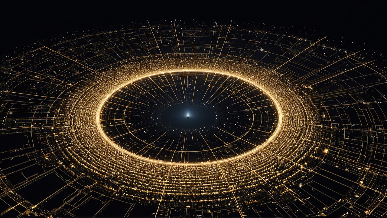Intricate Golden Circular Structure in Dark Space