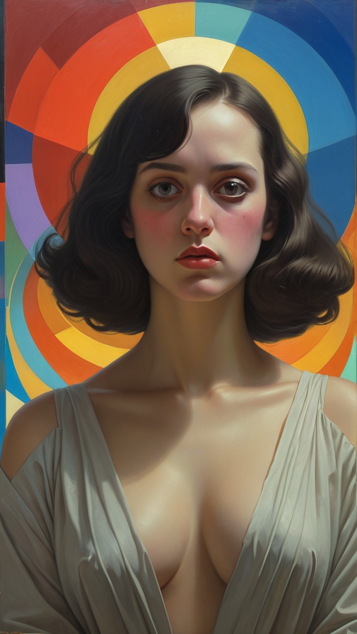 Portrait of a Young Woman with Vibrant Background