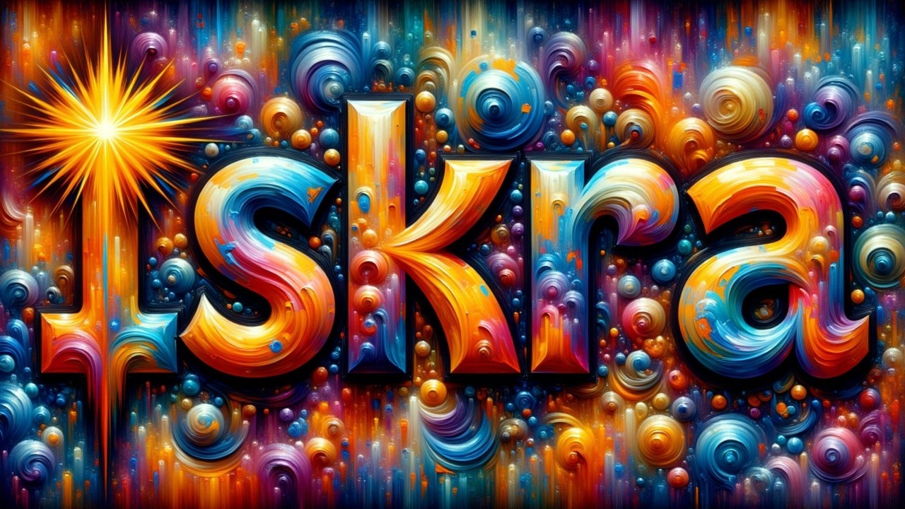 Bold Multicolored 3D Letters of "Iskra" Design