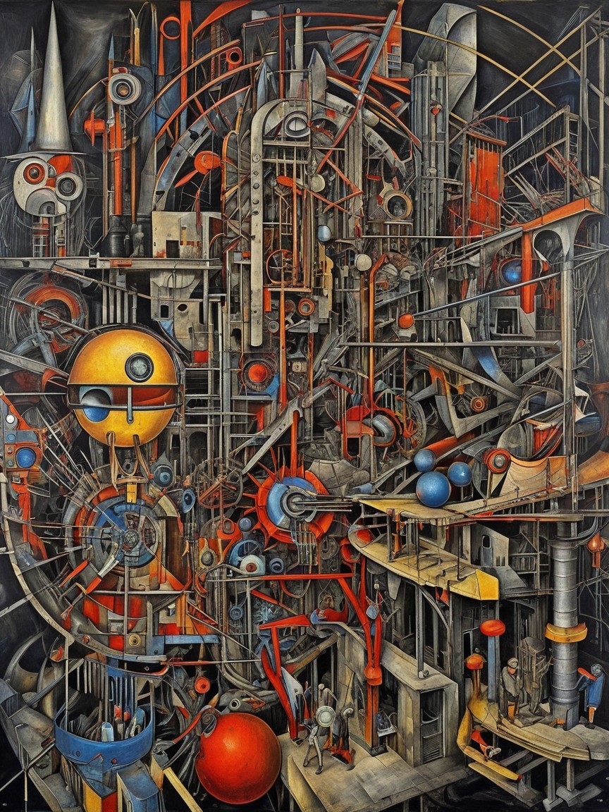 Abstract Composition with Geometric Shapes and Colors