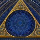 Vibrant Geometric Triangle Framing Starry Night Sky